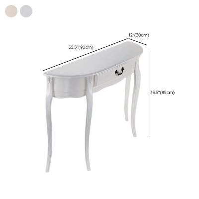 Tavolino moderno Mid-Century in legno Consolle a mezzaluna per ingresso