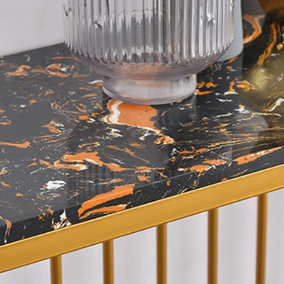 Glam-Konsolen-Akzenttisch, Sofa-Konsolentisch mit Antik-Finish aus Marmor