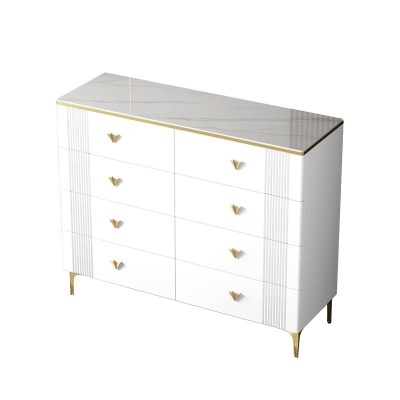 Glam Kommode Schlafzimmer Stone 15,7" breite Kommode in Wei&szlig; mit Schubladen
