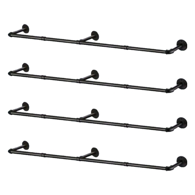 Kleiderb&uuml;gel im industriellen Stil, Metall-Wasserrohr-Wandgarderobe