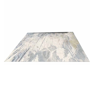 Tappeto grigio casual Tappeto con motivo in poliestere Tappeto con supporto antiscivolo per la decorazione domestica