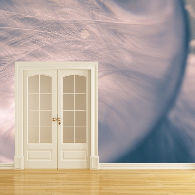 Carta da parati resistente alle macchie Decorazione murale per camera da letto con fotografia contemporanea di piume