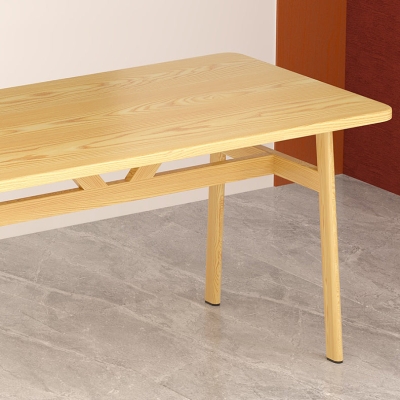 Tavolo da pranzo moderno rettangolare in legno con 4 piedi in acciaio