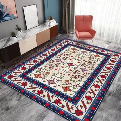 Tappeto lavabile in poliestere con motivo grafico rosso scuro Bohemia per salotto