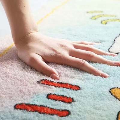 Tappeto beige in stile moderno, a forma rettangolare, resistente alle macchie, per la decorazione domestica