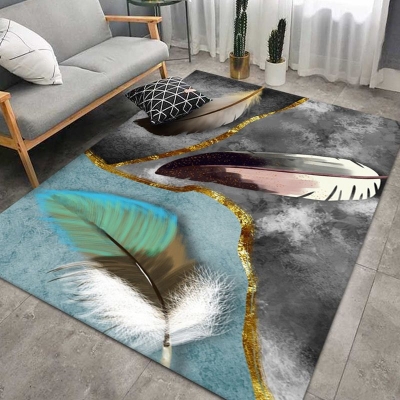 Splendido tappeto grigio Tappeto in piume di poliestere Tappeto lavabile per la decorazione domestica