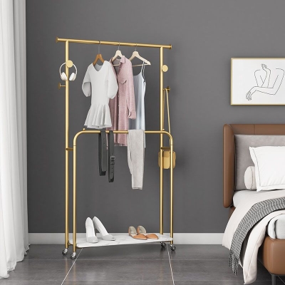 Glam-Eingangsset, 2 Kleiderstangen, unteres Regal und Haken f&uuml;r Kleiderb&uuml;gel