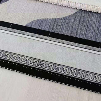 Tappeto dalla linea moderna Tappeto da interni in poliestere grigio resistente agli strappi per salotto