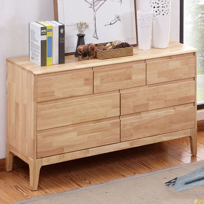 Schlafzimmerkommode aus Kautschukholz, moderne Aufbewahrungstruhe mit Schubladen