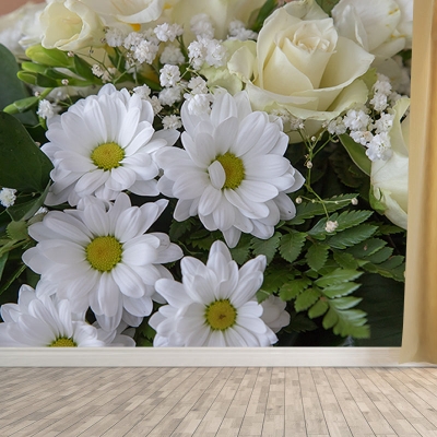 Carta da parati resistente alla muffa fotografica Carta da parati per decorazioni per la casa in fiore