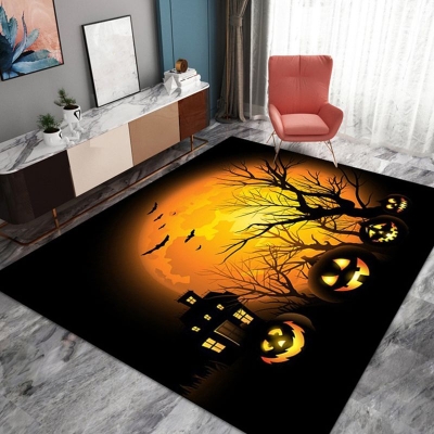 Tappeto moderno Tappeto Halloween in poliestere resistente alle macchie per soggiorno