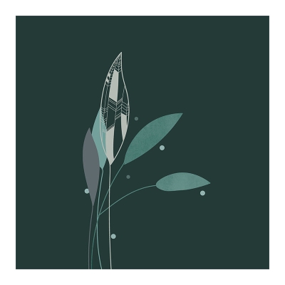 Semplice illustrazione botanica murale resistente all'umidit&agrave; per la decorazione murale