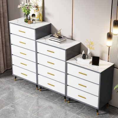 Glam 16" breite Schlafzimmertruhe aus Stein mit Schubladen