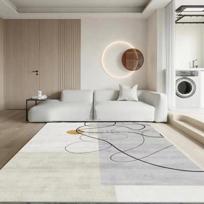 Tappeto moderno viola a blocchi di colore Tappeto lavabile in poliestere per la decorazione domestica
