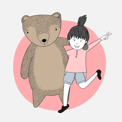 Illustrazione Carta da parati murale resistente alle macchie Personaggi dei cartoni animati Carta da parati per camera da letto