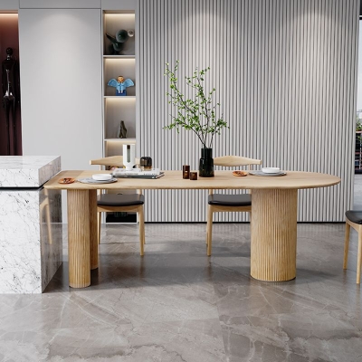 Tavolo da pranzo moderno in legno massello a forma libera Tavolo con piano in legno per la casa