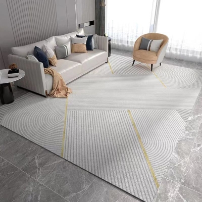Tappeto moderno grigio chiaro Tappeto in linea di poliestere Tappeto lavabile per la decorazione domestica