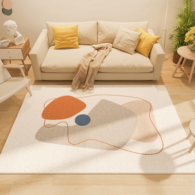 Tappeto nordico arancione Tappeto lavabile in poliestere con colori a contrasto per la decorazione domestica