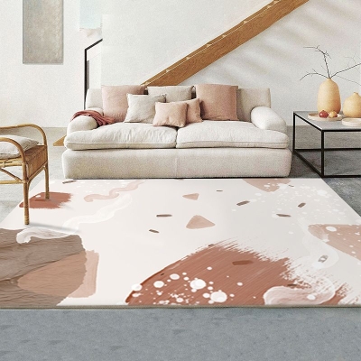 Tappeto in pezzi di colore arancione Tappeto nordico in poliestere lavabile per soggiorno