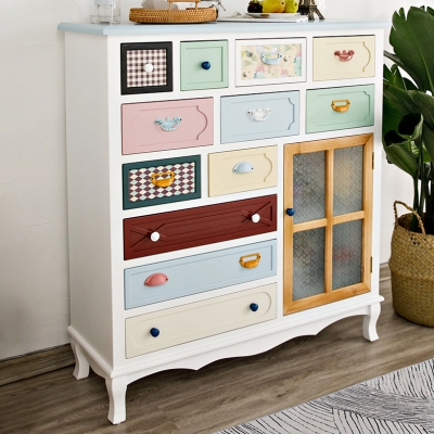 Kommode Coastal, Kommode aus Holz mit Schubladen und T&uuml;ren