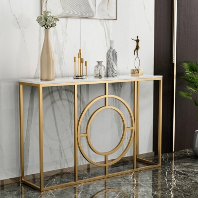 Glam-Konsolen-Akzenttisch, rechteckiger Konsolen-Sofatisch mit Antik-Finish