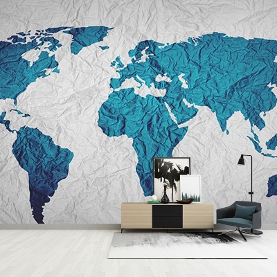 Carta da parati Carta da parati decorativa per soggiorno con mappa fotografica