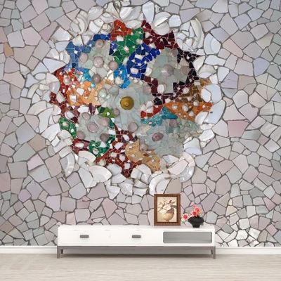 Carta da parati classica con illustrazioni, murales resistenti alle macchie per la casa