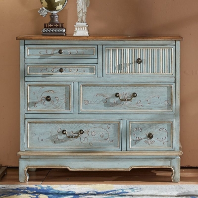 Kommode Coastal, Kommode aus massivem Holz mit 5/7 Schubladen, 14,04 Zoll breit
