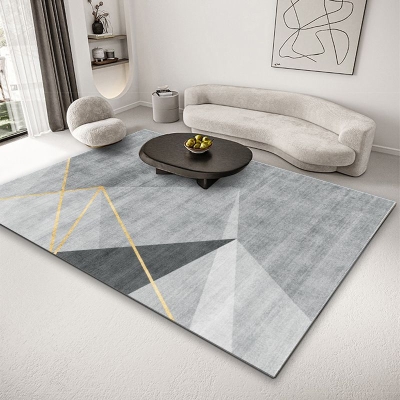 Tappeto con motivi geometrici Tappeto a forma rettangolare resistente alle macchie per la decorazione domestica