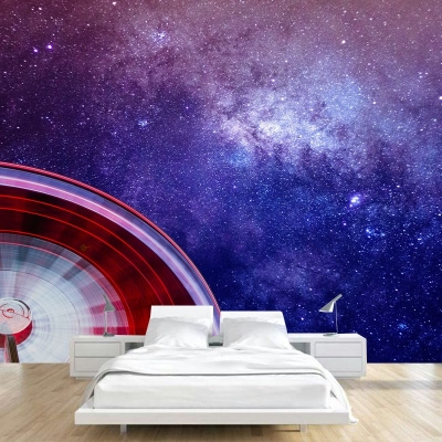 Carta da parati dell'universo dei cartoni animati, resistente alla muffa, decorazione murale per la camera da letto