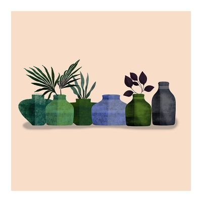 Illustrazione Carta da parati resistente alle macchie Decorazione murale con piante tropicali per soggiorno