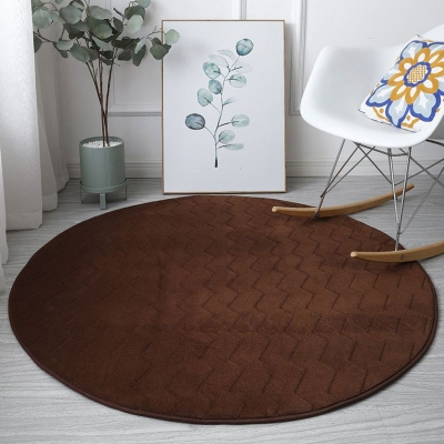 Tappeto semplice in puro colore Tappeto rotondo in poliestere Tappeto lavabile per la decorazione domestica