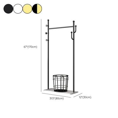 Wundersch&ouml;ner Garderobenst&auml;nder, einfarbig, Garderobenhaken, Korb, Metallgarderobe mit Marmorboden