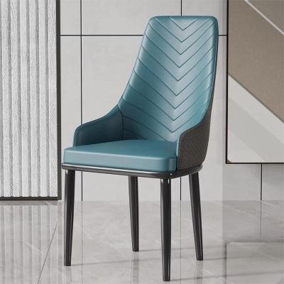 Poltrona da pranzo imbottita con schienale massiccio in metallo in stile moderno (set da 4/8)