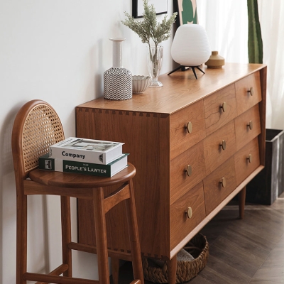 Hochmoderne horizontale Doppelkommode aus Kiefernholz f&uuml;r Schlafzimmer