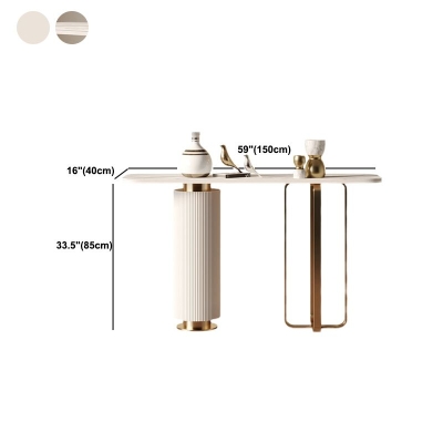 33,46" H Konsolentisch mit rechteckiger Platte, Akzenttisch mit Metallsockel