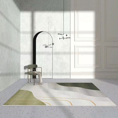 Tappeto in stile moderno in pelle di animale, a forma rettangolare, resistente alle macchie, per la decorazione domestica