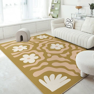 Tappeto per piante nordiche Tappeto lavabile in poliestere verde per decorazioni domestiche