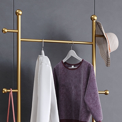 Glam-Garderobe, Metallhaken, Regal inklusive, freistehender Kleiderb&uuml;gel