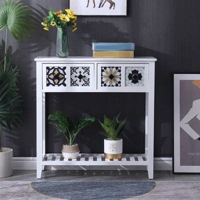 Mid-Century Modern Akzenttisch mit Schubladen f&uuml;r Flurkonsole