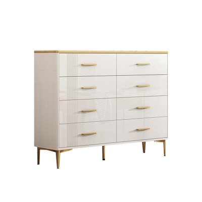 Glam Stone Aufbewahrungstruhe Schlafzimmer 11,8" breite Kommode in Wei&szlig; mit Schubladen