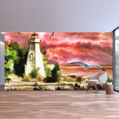 Murales classici resistenti alle macchie Illustrazione di arte decorativa Murales per soggiorno