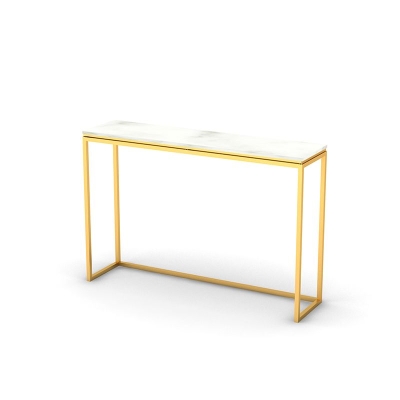 Moderner rechteckiger wei&szlig;/schwarzer Konsolentisch &ndash; 11,81" x 31,49" Konsolentisch