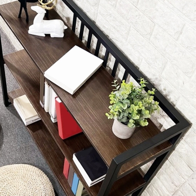 Mid-Century Modern Holz-Beistelltisch, rechteckiger Konsolen-Sofatisch f&uuml;r den Flur