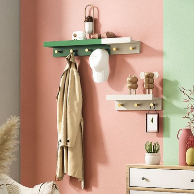 Wandmontierter Kleiderb&uuml;gel aus Holz, moderne Garderobe f&uuml;r das Wohnzimmer