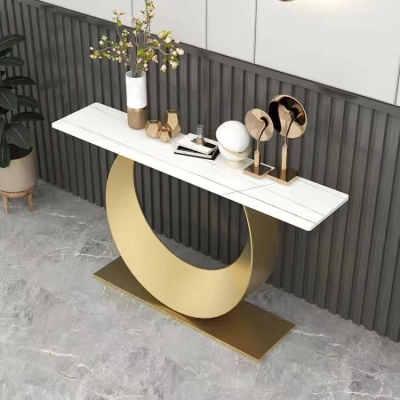 Tavolo rettangolare Glam in pietra da 11,81" L x 31,49" H per ingresso, resistente ai graffi