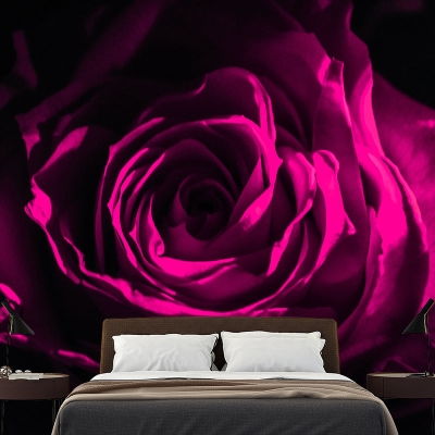 Fotografia murale con fiori, carta da parati resistente alla muffa, decorazione murale per la camera da letto