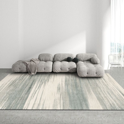 Tappeto Linea Grigio Chiaro Tappeto Moderno in Poliestere Tappeto Lavabile per Salotto