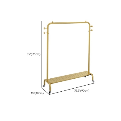 Glam-Garderobe, Kleiderstange, unteres Regal und Garderobe mit 4 Haken