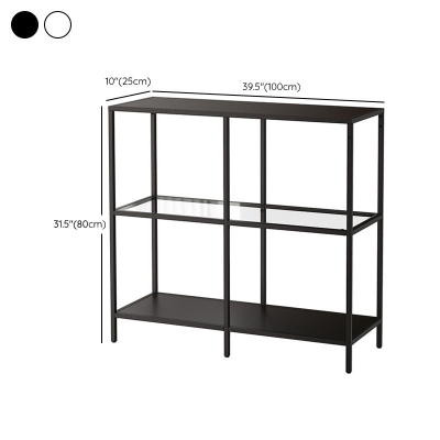 Zeitgen&ouml;ssischer Konsolen-Akzenttisch mit 3 Ablagen, Konsolen-Sofatisch in Antik-Finish aus Metall